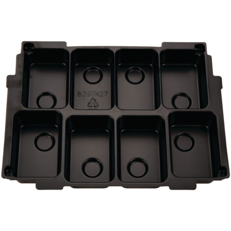 Makita – Pièce emboutie universelle 8397427 – Pour outils LXT – Adaptée pour 8 accus – Boite de rangement robuste – Dimensions compactes