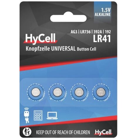 Pile bouton LR 41 alcaline(s) HyCell 30 mAh 1.5 V 4 pc(s)