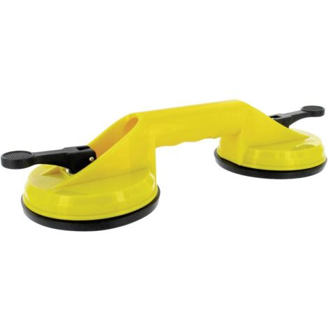 Toolland – Ventouse double tête 11,5 cm – Capacité de charge 75 kg – Fixation rapide pour surfaces lisses – Transport verre et plastique