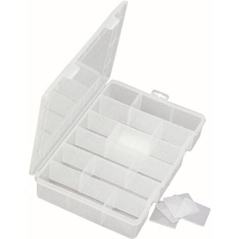 Boîte de rangement en plastique Viso, 9 compartiments amovibles - Ranges  outils, casiers à vis