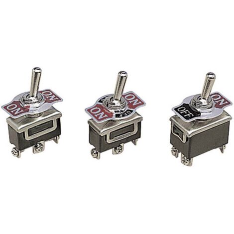 Interrupteur à levier 1 x (On)/Off/(On) Velleman JS-510G 250 V/AC 10 A momentané/0/momentané 1 pc(s) (1/2)