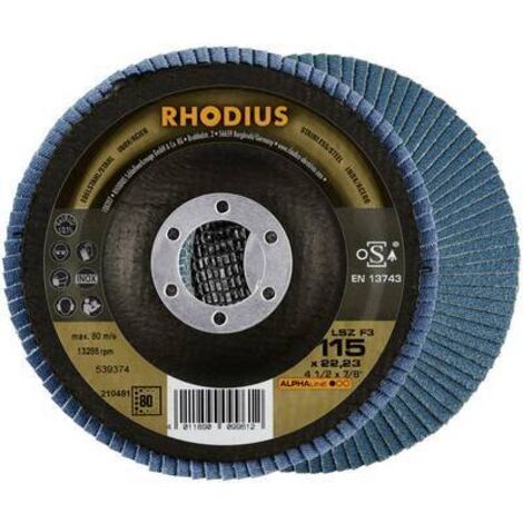 Rhodius 210663 LSZ F3 Disque segmenté Diamètre 115 mm Ø de perçage 22.23 mm Grain 80 acier inoxydable 1 pc(s) (1/2)