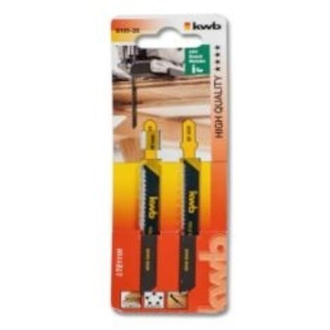 kwb 610220 Lames de scie sauteuse, travail du bois, dent spéciale, HCS, 2 x moyens 2 pc(s) D228972 (1/3)