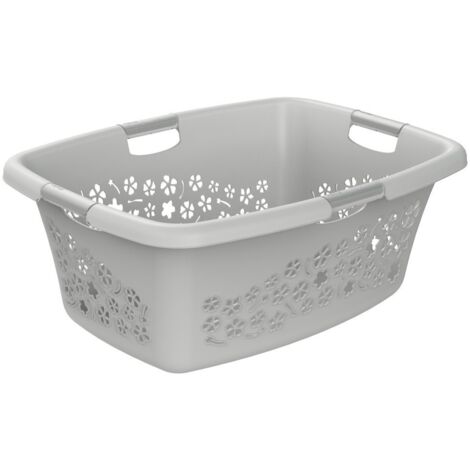Panier à linge Rotho Flowers 50L Gris (1/2)