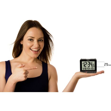 Réveil Radio-piloté Technoline WT 757 – Noir – Affichage Radio – Pour Chambre Adulte