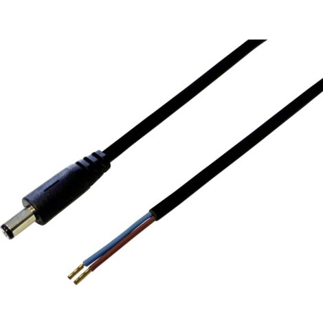 Câble de raccordement basse tension TRU COMPONENTS TC-2511295 DC mâle - extrémité(s) ouverte(s) 5.50 mm 2.10 mm 0.50 m 1 pc(s) D939781 (1/2)