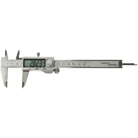 Perel – Pied à coulisse numérique 150 mm – Grand écran LCD – Précision 0,01 mm – Acier inoxydable – Mesures intérieures et extérieures