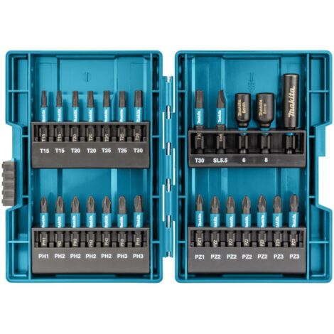 Makita – Jeu d'embouts 90 pièces impact black torsion – Acier S2 traité – Longueur 25/50 mm – Emmanchement hexagonal pour visseuses à chocs - E-03109