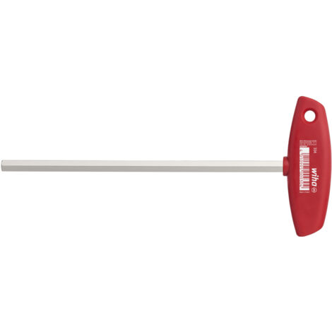 Wiha Clé mâle avec manche en T Six pans nickelée brillante 4.0 mm (00914)