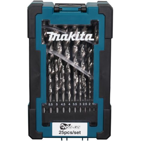 Makita D-78368 Jeu de forets pour le métal 1 mm, 1.5 mm, 2 mm, 2.5 mm, 3 mm, 3.5 mm, 4 mm, 4.5 mm, 5 mm, 5.5 mm, 6 mm, (1/3)