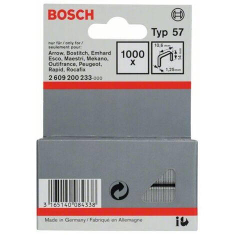 Agrafes à fil plat type 57, 10,6 x 1,25 x 14 mm Bosch 2609200233