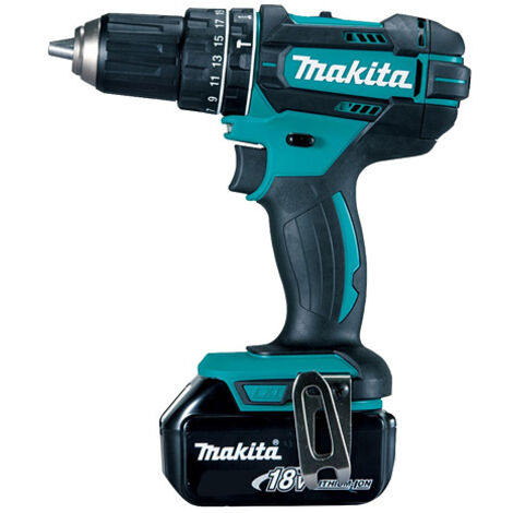 Perceuse-visseuse à percussion sans fil Makita DHP482RFE 18 V 3.0 Ah Li-Ion + 2 batteries, + chargeur