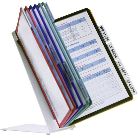 Durable Présentoir pour panneau transparent VARIO TABLE 10 - 5570 rouge, jaune, vert, bleu, noir DIN A4 Nombre de poche (1/7)
