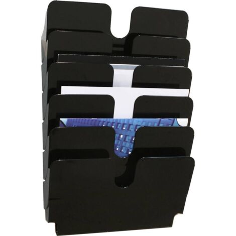 Durable FLEXIPLUS 6 A4 QUER 1700014061 Porte-brochures noir, transparent DIN A4 horizontal Nombre de compartiments 6 1