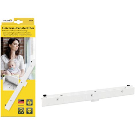 Aérateur de fenêtre PVC 46600 – Dimensions 293x21x9,5mm – Résistance aux chocs – Installation facile sans électricité – Schellenberg
