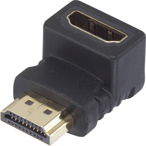 HDMI Adaptateur [1x HDMI mâle - 1x HDMI femelle] Coudé vers le haut à 90° contacts dorés SpeaKa Professional (1/2)