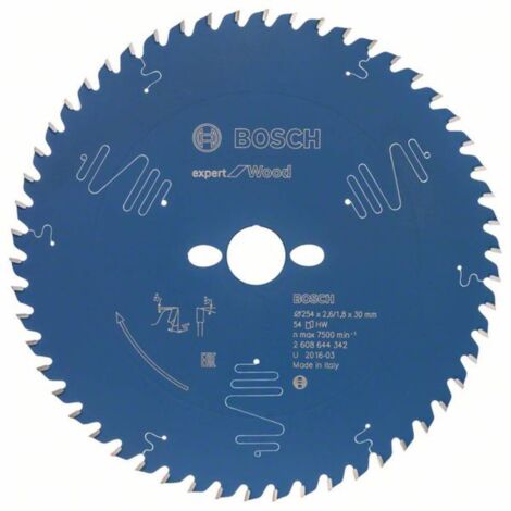 Bosch – Lame de scie circulaire 254mm – Alésage 30mm – 54 dents ATB pour bois dur – Revêtement anti-corrosion – Coupe nette et précise
