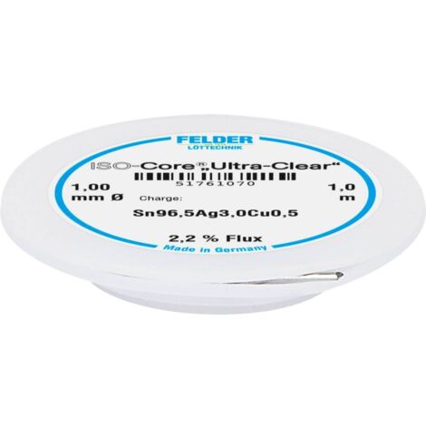 Felder ISO-Core Ultra Clear SAC305 Étain à souder bobine Sn96,5Ag3Cu0,5 1 mm (1/2)