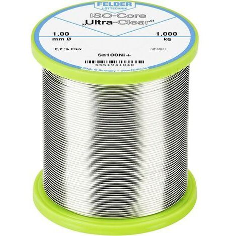Felder ISO-Core Ultra-Clear Sn100Ni+ Étain à souder sans plomb bobine Sn99,25Cu0,7Ni0,05 1.000 kg 1 mm (1/2)