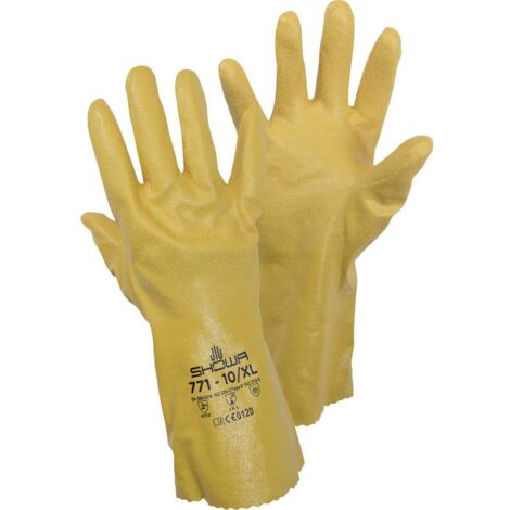 Showa 4707 771 Gr. L Tricot en laine, Polyester, Nitrile Gants pour produits chimiques Taille (gants): 9, L EN 388:2016 (1/3)