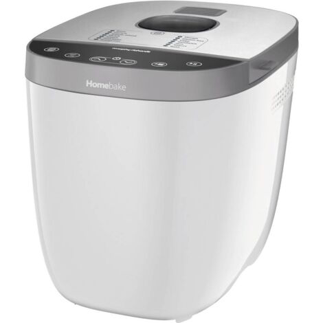 Machine à pain Homebake blanche 600W – 14 programmes – Cuisson rapide en 90 min – Pour pains de 3 tailles différentes – Morphy Richards