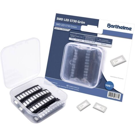 Barthelme Jeu de LED SMD 5730 vert 8000 mcd 120 ° 150 mA 3 V Bulk R169201 (1/2)