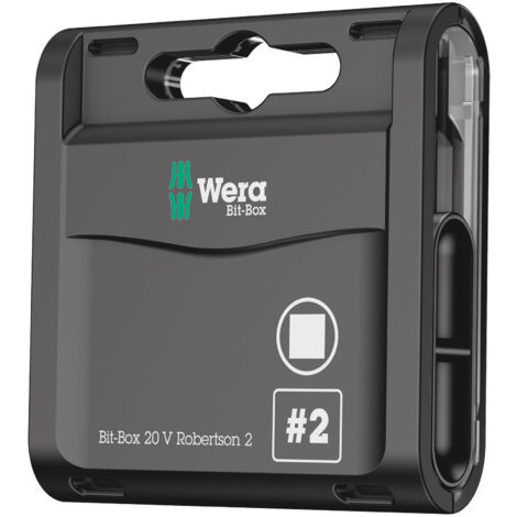 Wera WER057790 Bit-Box 20 H Extra Hard Bits Robertson 2 Sqaure x 25mm 20pc (1/5)