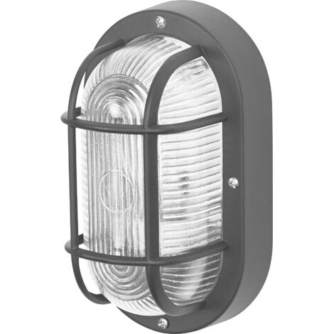 OSRAM HOMELIGHTING Bulkhead Essential Oval E27 Black 4058075845589 Plafonnier, Applique noir (1/3)