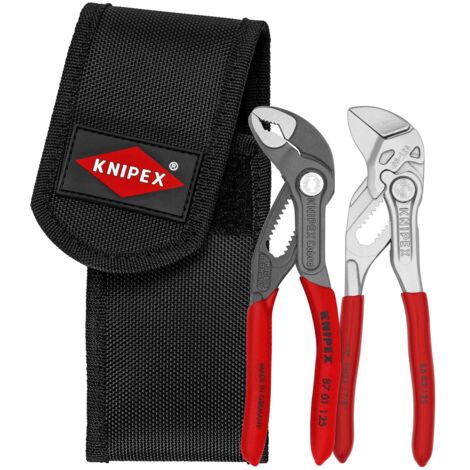 KNIPEX 00 20 72 V04 Jeu de mini-pinces en pochette de ceinture à outils 1 x 87 01 125, 1 x 86 03 125 160 mm