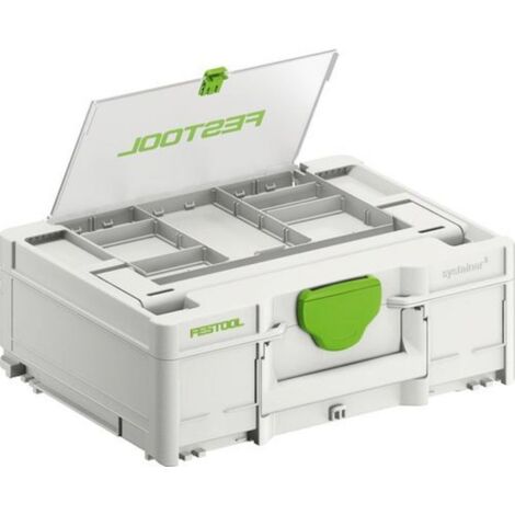 Festool – Caisse de transport SYS3 DF M – Dimensions intérieures 275x389x96mm – Volume 10.40l – Charge max 20kg – 577346 (1/10)