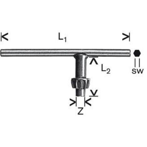 Clé de rechange pour mandrin de perceuse à couronne dentée S3 – Largeur 110 mm – Compatible avec mandrins Bosch – Métal - 1607950041 (1/5)