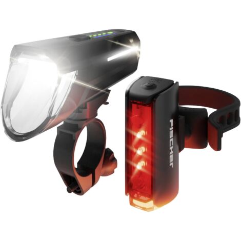 FISCHER FAHRRAD Kit d'éclairage de vélo PLUS 110 + TWIN STOP LED noir (1/5)