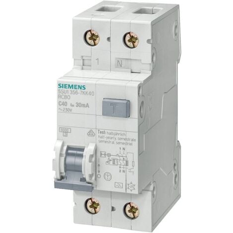 Siemens Disjoncteur à courant résiduel kA 2P Type A 30 mA BChar A