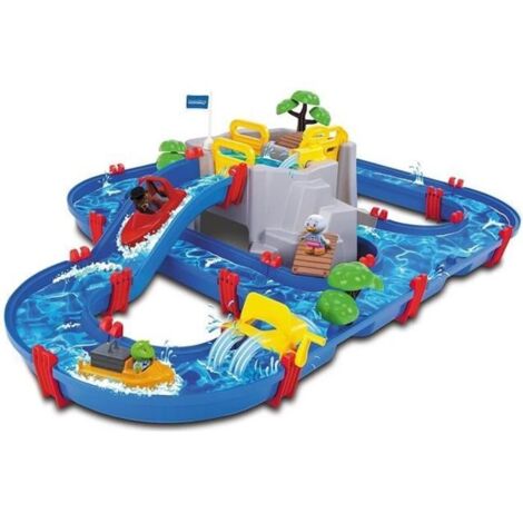 Circuit aquatique pour petits bateaux – 44 pièces avec grotte et cascade – Jeu éducatif pour enfants à partir de 3 ans – Fabriqué en Allemagne – Aquaplay
