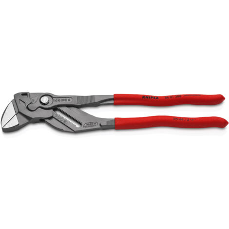 KNIPEX 86 01 300 Pince-clé pince et clé à la fois gaines PVC anti-dérapantes grise atramentisée 300 mm