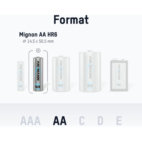 Pile rechargeable LR6 (AA) NiMH Ansmann Digital HR06 2650 mAh 1.2 V 4 pc(s) (1/10)