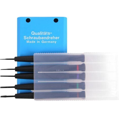 BERNSTEIN Tools for Electronics 4-380 Jeu de tournevis d'horloger 5 pièces Largeur de lame: 1 mm, 1.5 mm, 2 mm, 2.5 mm, (1/2)