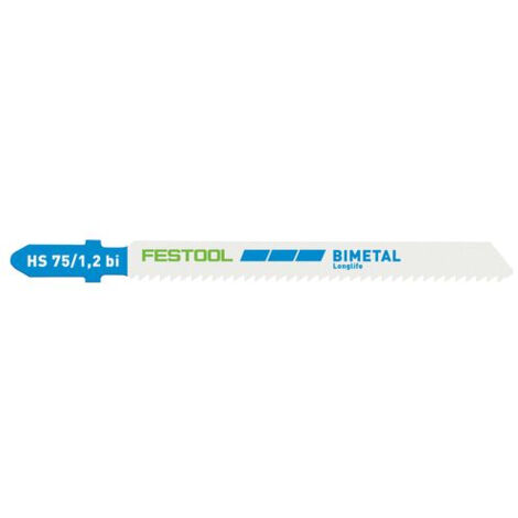 Festool – Lame de scie sauteuse bimétal HCS 75mm – Pour aluminium, métaux non ferreux et acier – Emballage blister