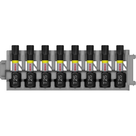 Bosch Accessories 2608522381 2608522381 Jeu d'embouts à visser impact Control, 8 pièces, avec T25, 25 mm 25 mm