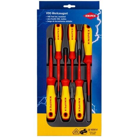 Knipex VDE Jeu de tournevis vis à fente, cruciforme Phillips, vis Pozidriv