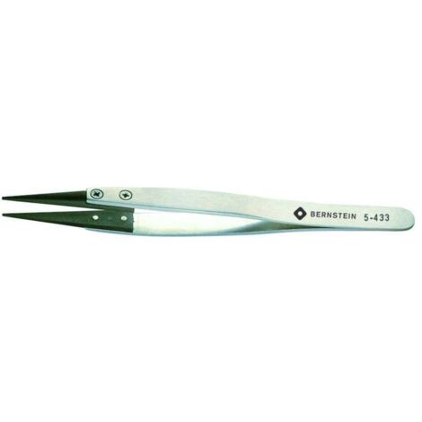 BERNSTEIN Tools for Electronics 5-433 Pince brucelle de précision émoussée, effilée 125 mm (1/2)