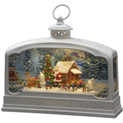 Konstsmide 4290-200 Lanterne à LED Père-Noël avec animaux blanc chaud LED blanc rempli d'eau, minuteur (1/3)