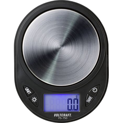 Balance de précision VOLTCRAFT PS-750 Plage de pesée (max.) 750 g Lisibilité 0.1 g à pile(s) noir (1/5)