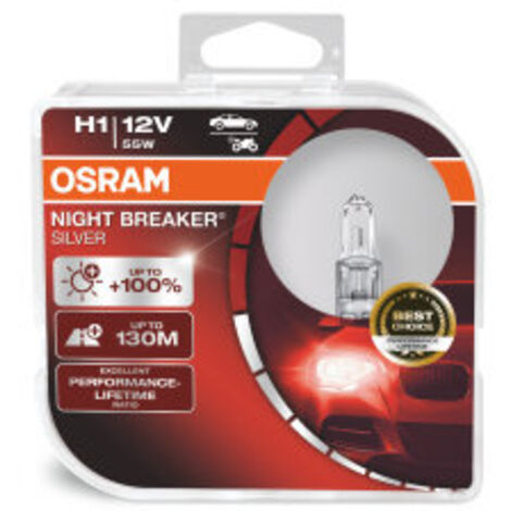 Osram Automotive 4062172388085 Ampoule halogène Night Breaker® Silver H1 55 W 12 V (1/5)