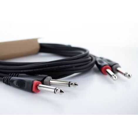 Câble de raccordement Cordial 14843 Jack audio [2x Jack mâle 6,3 mm (mono) - 2x Jack mâle 6,3 mm (mono)] 1 m noir gaine (1/5)