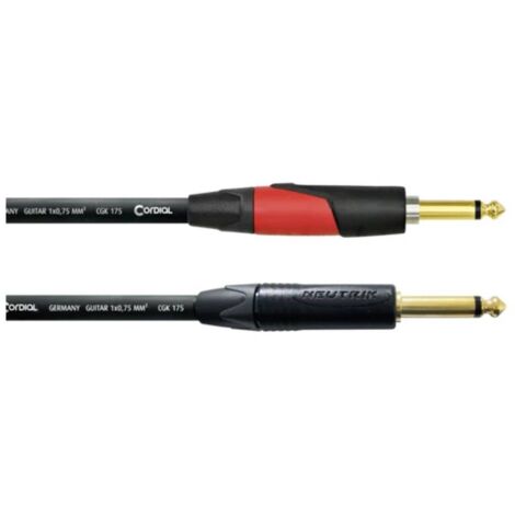 Câble de raccordement Cordial 11214 Jack instruments [1x Jack mâle 6,3 mm (mono) - 1x Jack mâle 6,3 mm (mono)] 3 m noir (1/3)