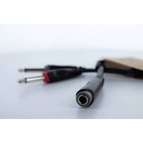 Adaptateur Y Cordial 14885 Jack audio [1x Jack femelle 6,3 mm (stéréo) - 2x Jack mâle 6,3 mm (mono)] 0.30 m noir gaine (1/5)