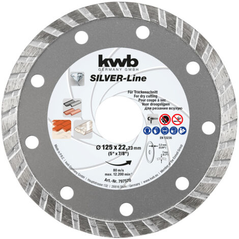 kwb 797570 Disque à tronçonner diamanté Diamètre 125 mm Ø de perçage 22.23 mm Pierre 1 pc(s) (1/4)