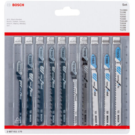 Bosch Accessories 2607011170 SET de lames de scie sauteuse Wood and Metal, 10 pièces 10 pc(s)