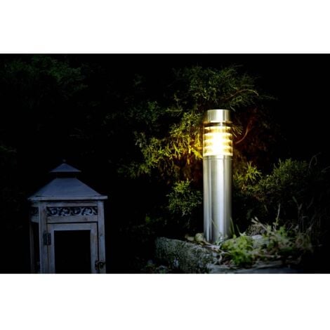 Lampadaire extérieur Heitronic 36994 SATURN LED E27 acier inoxydable